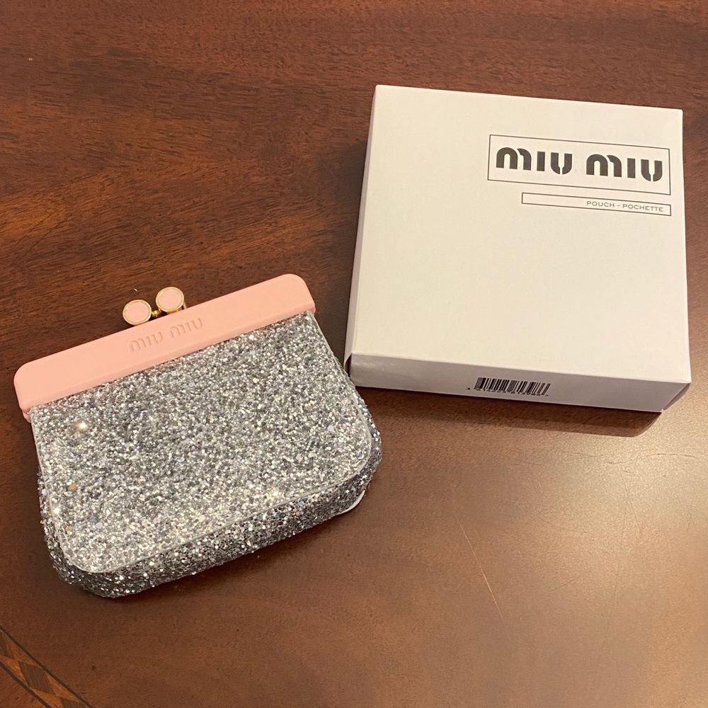 MIU MIU GLITTER POUCH - Picture 2 of 7